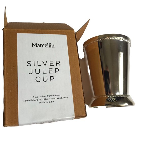 Marcellin Silver Julep Cup.  New NWT New in Box.  12 Oz.  Silver Plated Brass - Picture 1 of 8